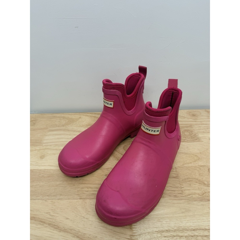 Hunter Rain Boots Women Size 9 Pink Ankle Chelsea Rubber Target Collaboration#15